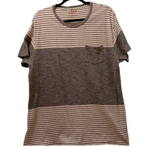Grayers Color Block and Striped T-shirt XL in Gray Blue and Off White EUC